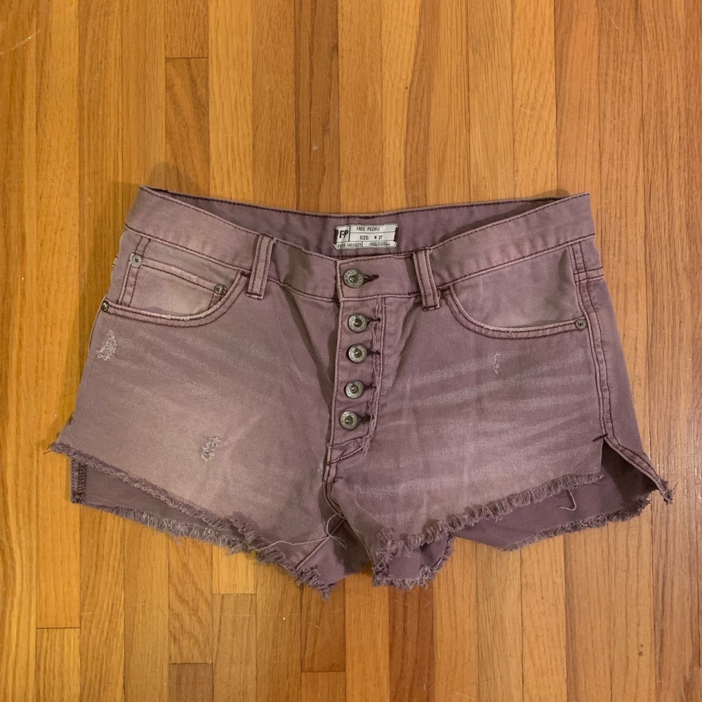 Free People Heathered Purple Jean shorts